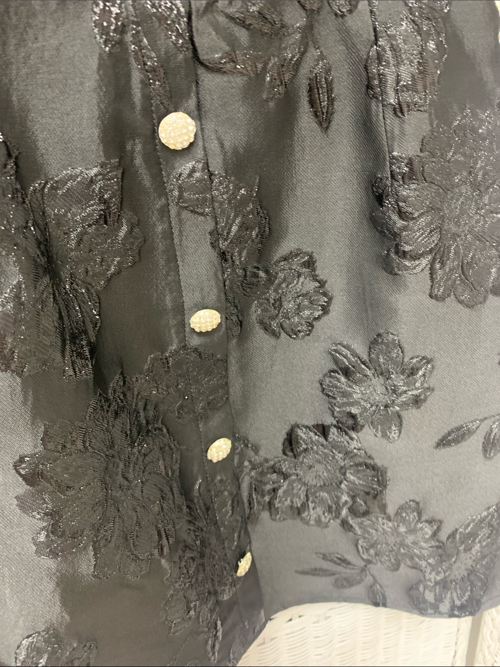 Sister Jane Black Floral Jacquard Dress with White Appliqué Collar - Picture 4 of 6